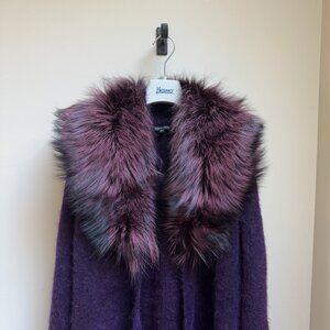 EILEEN FISHER Mohair Plush Melange Open Long Cardigan Coat